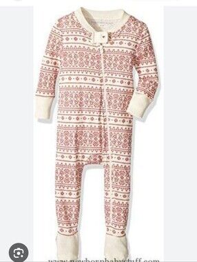 Burt's Bees Baby Chistmas Holiday Red And White Pajamas Size 18 Months